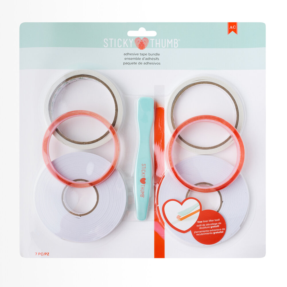 American Crafts Sticky Thumb Adhesive Tape Bundle (7pcs) (60000228) (OUTLET) American Crafts Sticky Thumb Adhesive Tape Bundle (7pcs) (60000228) (OUTLET)