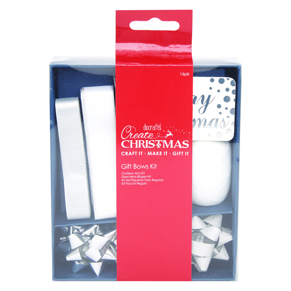 Papermania Gift Bows Kit Silver & White (PMA 171909) (DISCONTINUED)