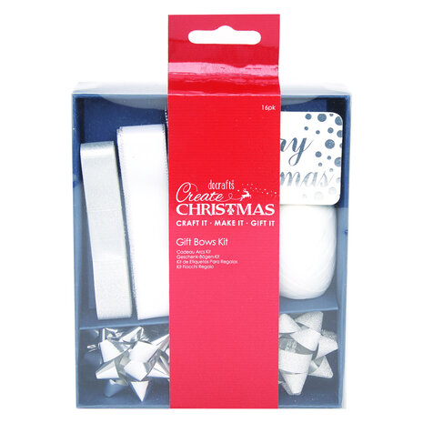 Papermania Gift Bows Kit Silver & White (PMA 171909) (DISCONTINUED)