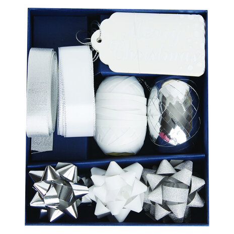 Papermania Gift Bows Kit Silver & White (PMA 171909) (DISCONTINUED)