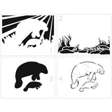 The Crafter's Workshop Layered Manatee Family Stencil (TCW6050) (OUTLET)