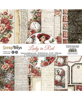 ScrapBoys Lady in Red 6x6 Inch Paper Pad (SB-LARE-09) (DISCONTINUED)