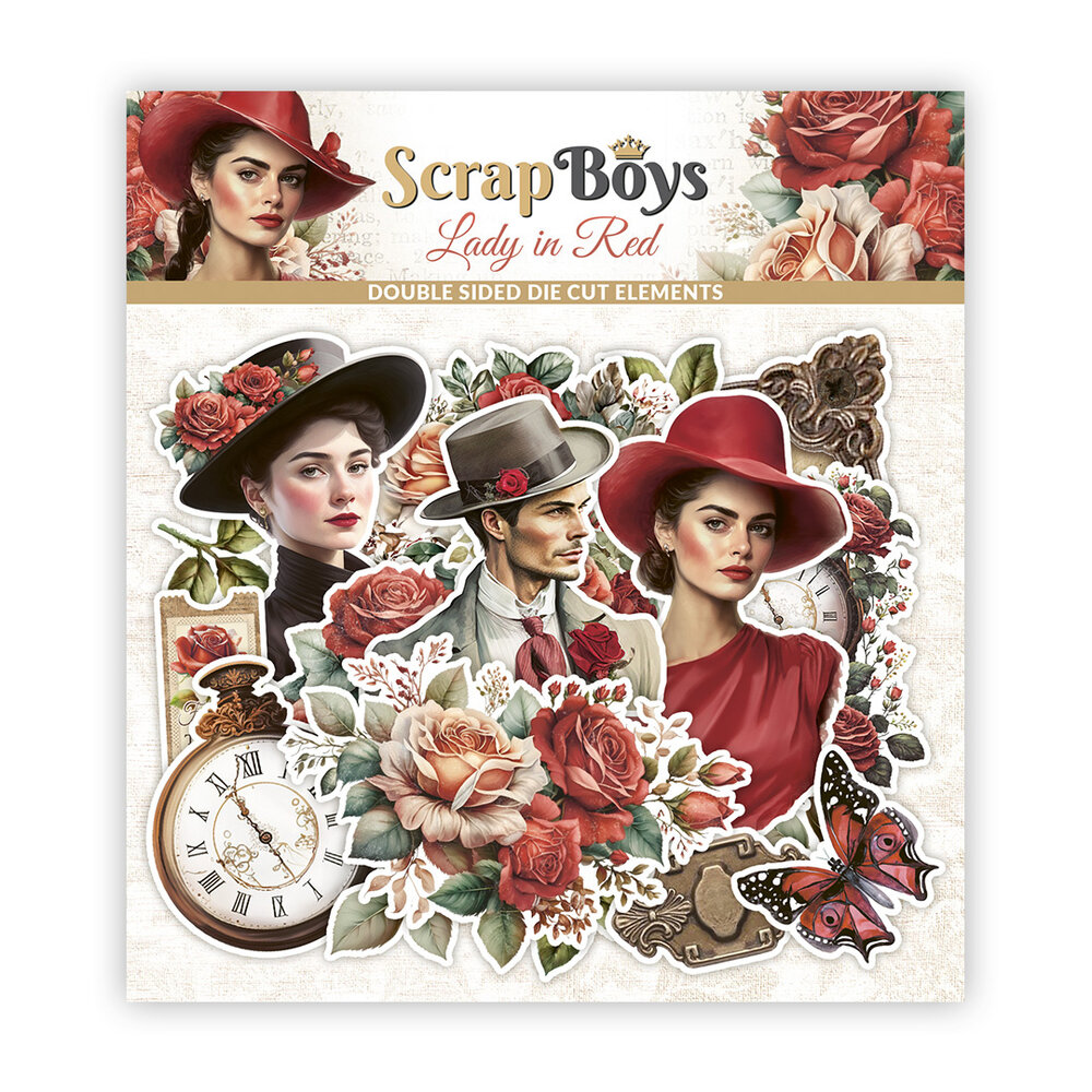 ScrapBoys Lady in Red Double Sided Die Cut Elements 51 pcs (SB-LARE-12) (DISCONTINUED)