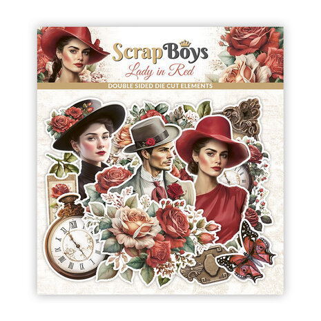 ScrapBoys Lady in Red Double Sided Die Cut Elements 51 pcs (SB-LARE-12) (DISCONTINUED)