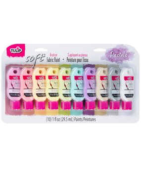 Tulip Matte Brush-On Soft Fabric Paint Pastel 10x1 fl oz (47282) (OUTLET)