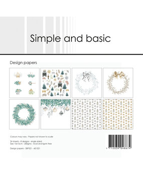 Simple and Basic Elegant Christmas 6x6 Inch Paper Pack (SBP521) (DISCONTINUED)