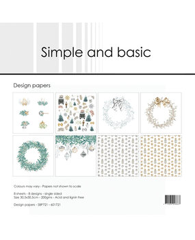 Simple and Basic Elegant Christmas 12x12 Inch Paper Pack (SBP721) (DISCONTINUED)