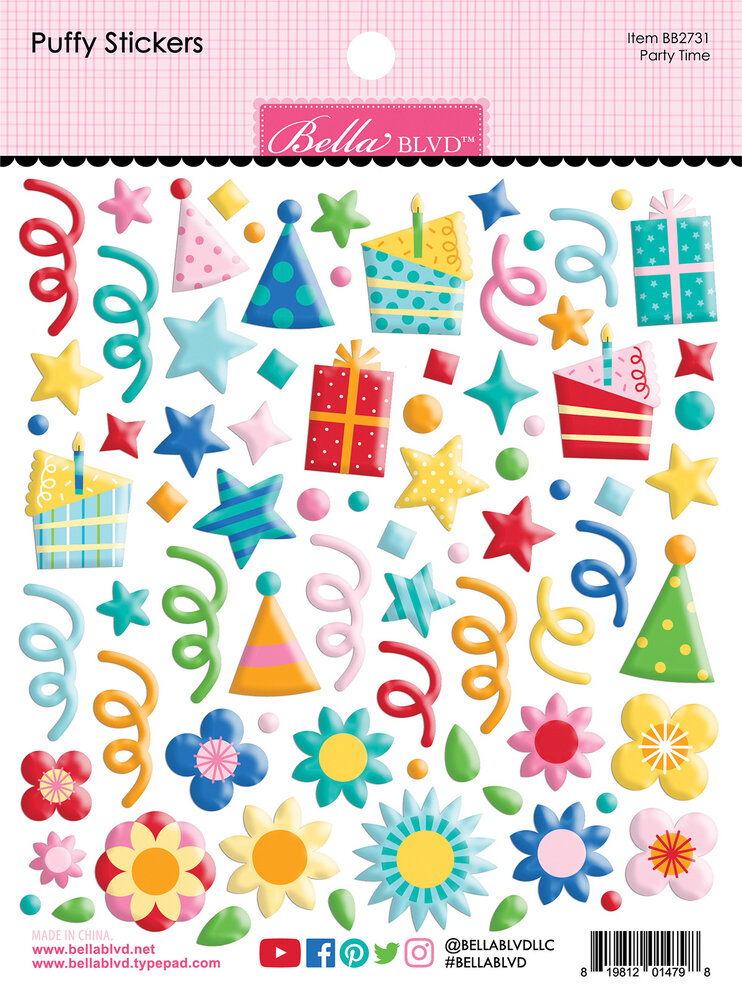 Bella BLVD Birthday Bash Party Time Puffy Stickers (BB2731) (DISCONTINUED) Bella BLVD Birthday Bash Party Time Puffy Stickers (BB2731) (DISCONTINUED)