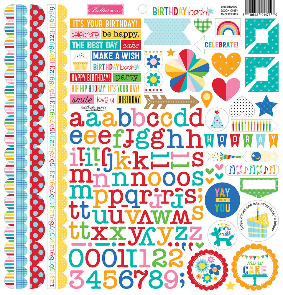 Bella BLVD Birthday Bash Doohickey Cardstock Stickers (BB2727) (DISCONTINUED) Bella BLVD Birthday Bash Doohickey Cardstock Stickers (BB2727) (DISCONTINUED)