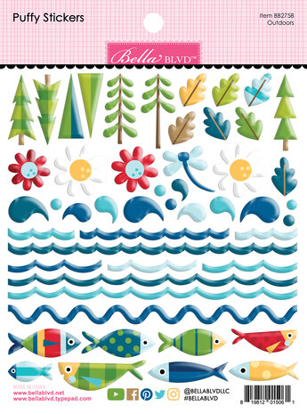 Bella BLVD Lake Life Outdoors Puffy Stickers (BB2758) (DISCONTINUED) Bella BLVD Lake Life Outdoors Puffy Stickers (BB2758) (DISCONTINUED)