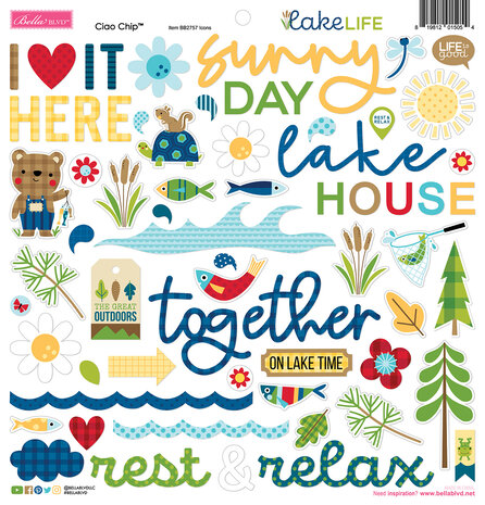 Bella BLVD Lake Life Ciao Chipboard Icons (BB2757) (DISCONTINUED)
