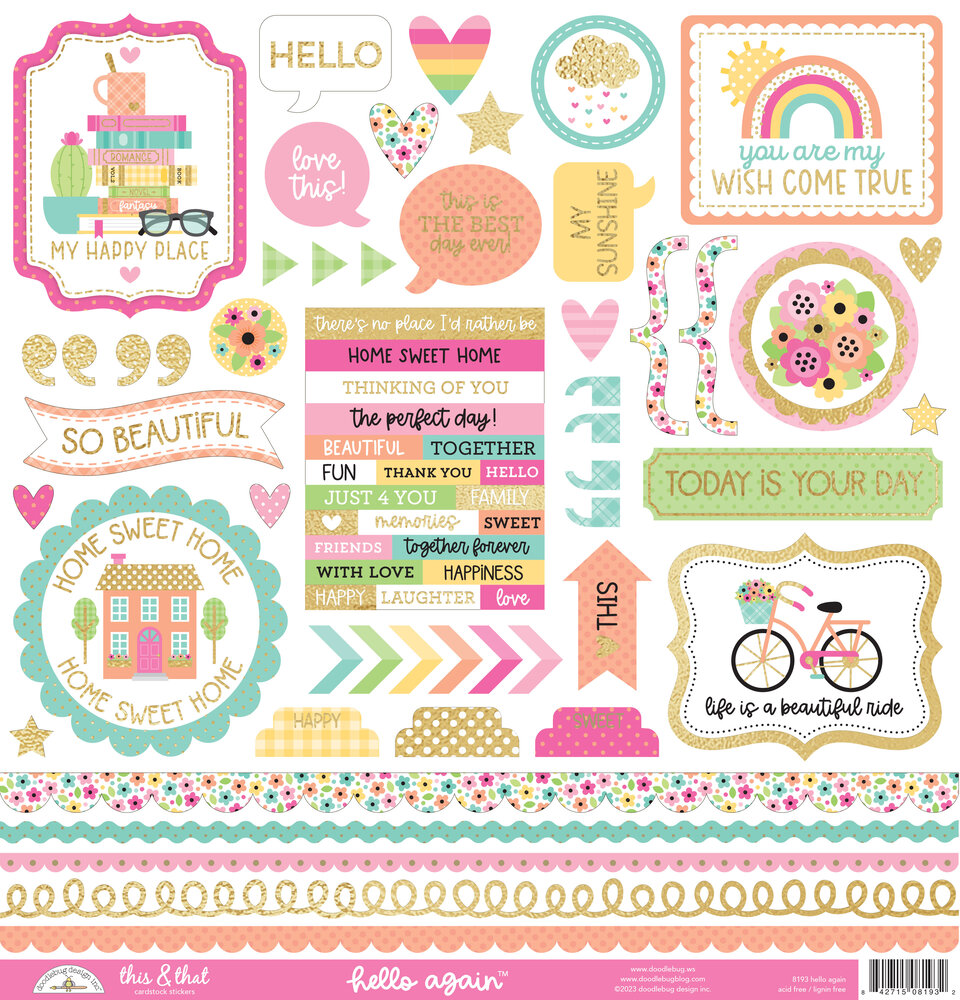 Doodlebug Design Hello Again This & That Stickers (8193) (DISCONTINUED) Doodlebug Design Hello Again This & That Stickers (8193) (DISCONTINUED)