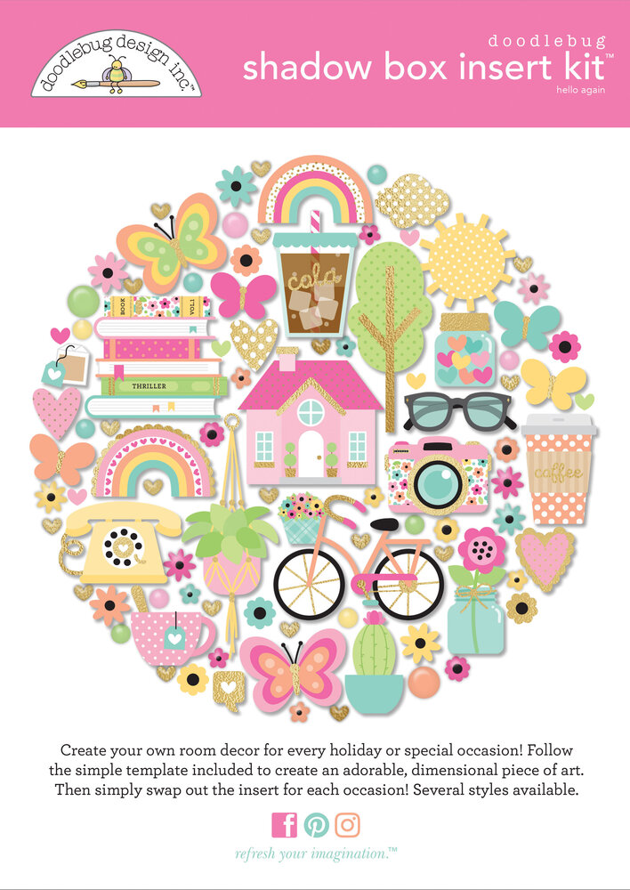 Doodlebug Design Hello Again Shadow Box Kit (8224) (DISCONTINUED) Doodlebug Design Hello Again Shadow Box Kit (8224) (DISCONTINUED)
