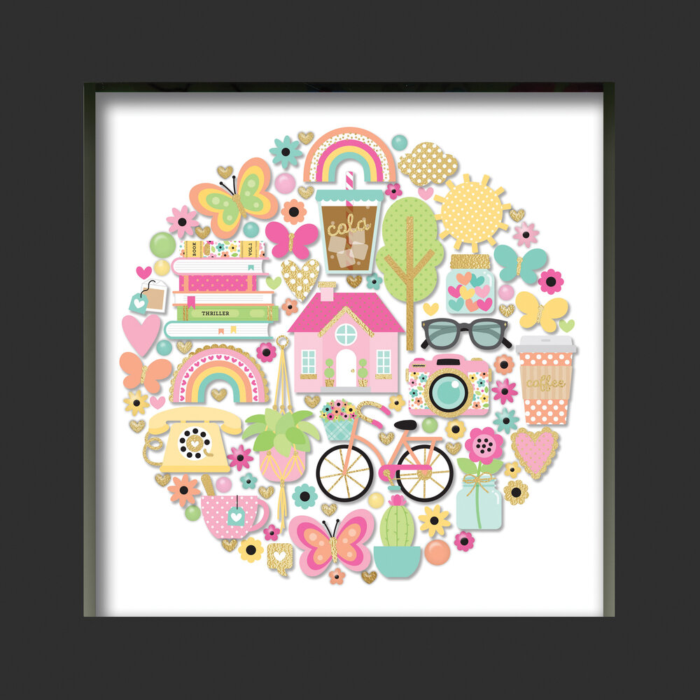 Doodlebug Design Hello Again Shadow Box Kit (8224) (OUTLET)