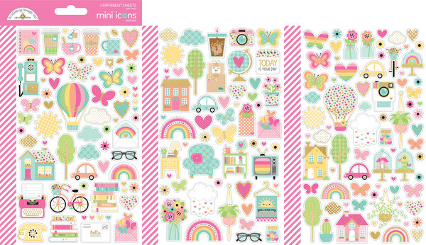 Doodlebug Design Hello Again Mini Icons Stickers (8170) (DISCONTINUED)