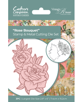 Crafter's Companion Vintage Rose Stamp & Die Rose Bouquet (NGA-VR-STD-RBO) (OUTLET)