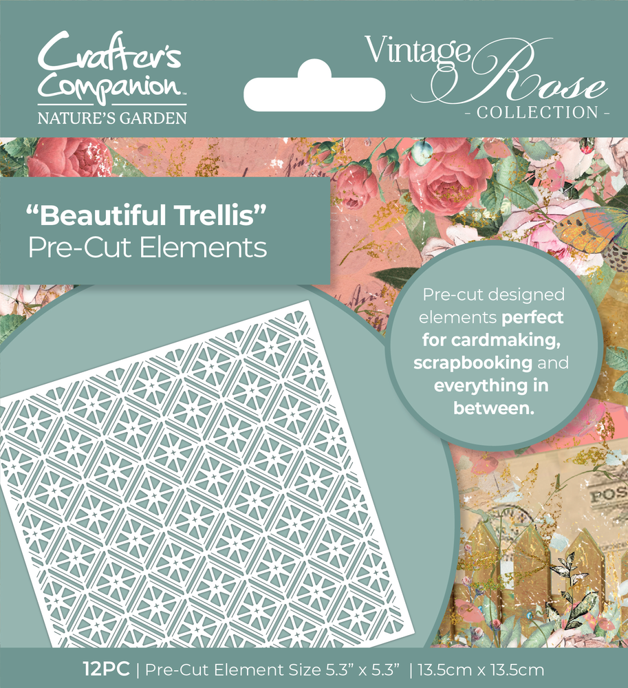 Crafter's Companion Vintage Rose Pre-cut Elements Beautiful Trellis (NGA-VR-QPCE-BTR) (OUTLET)