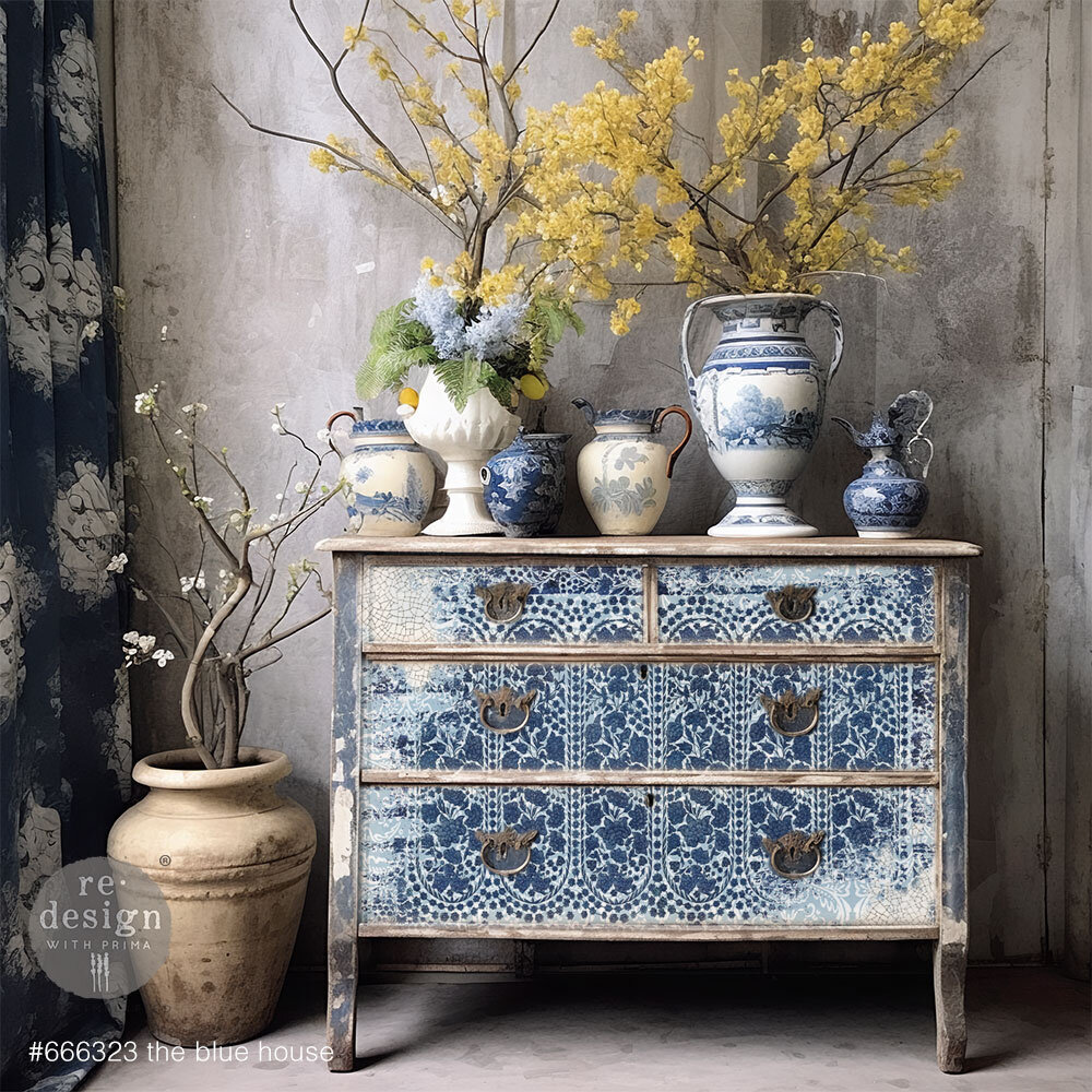 Re-Design with Prima The Blue House A1 Decoupage Fiber (1pcs) (666323) (DISCONTINUED)