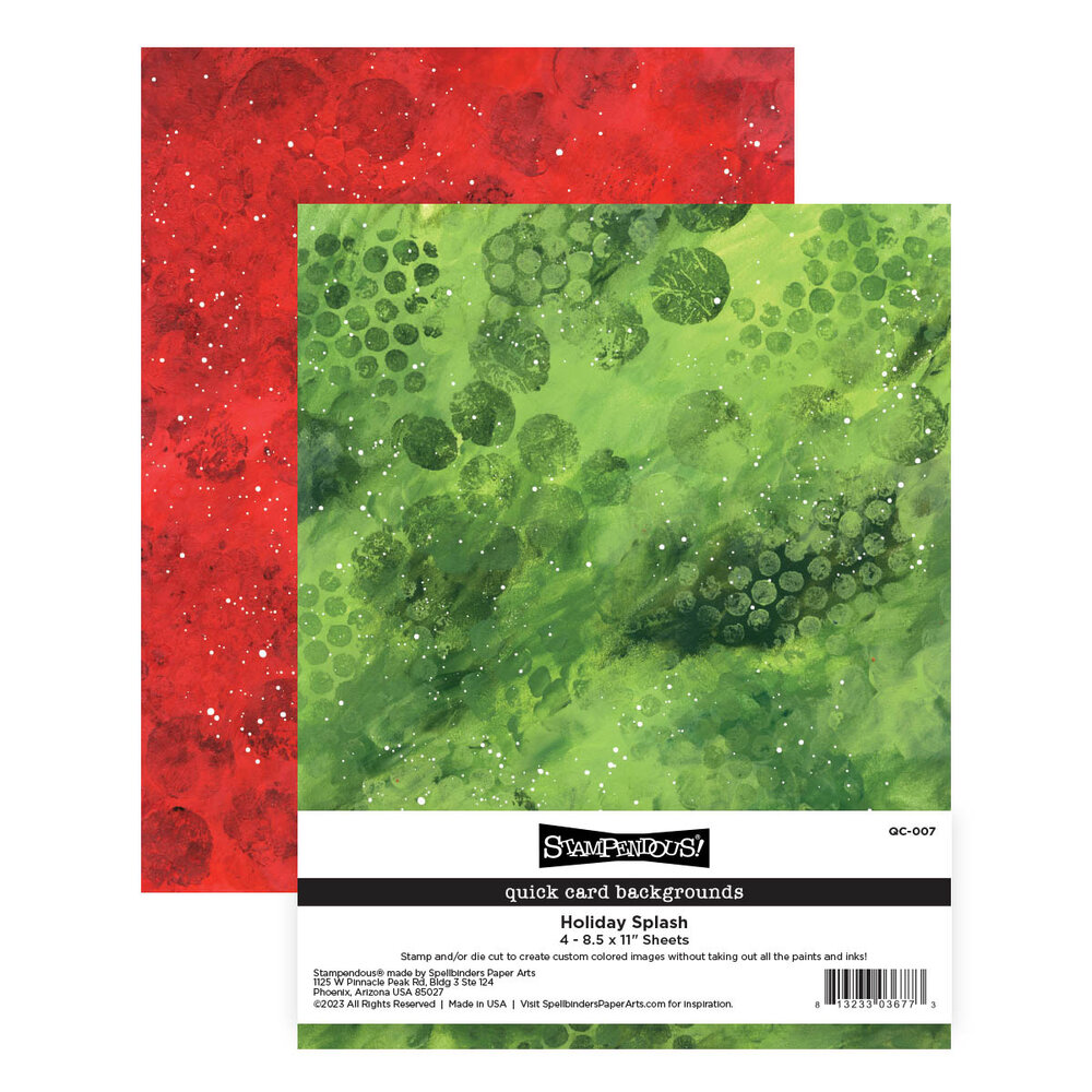 Stampendous Holiday Splash Quick Card Backgrounds (4pcs) (QC-007) (OUTLET)