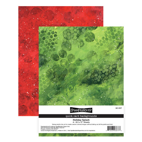 Stampendous Holiday Splash Quick Card Backgrounds (4pcs) (QC-007) (OUTLET)