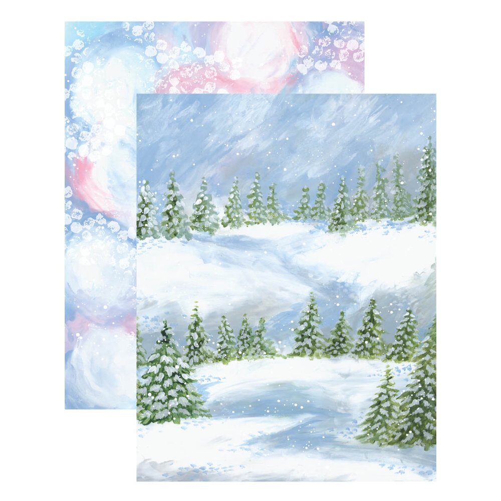 Stampendous Winter Splash Quick Card Backgrounds (4pcs) (QC-008) (OUTLET)