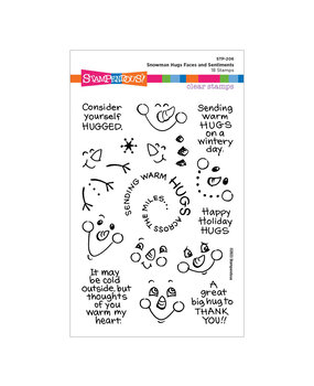 Stampendous Snowman Hugs Faces & Sentiments Clear Stamps (STP-206) (OUTLET)