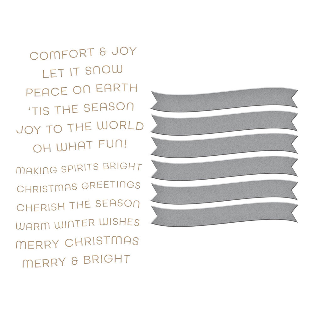 Spellbinders Comfort & Joy Sentiments Hot Foil Plate & Die Set (GLP-415) (OUTLET)
