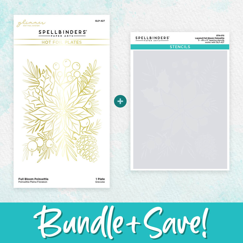 Spellbinders Full Bloom Poinsettia Die and Stencil Bundle (BD-0774) (OUTLET) Spellbinders Full Bloom Poinsettia Die and Stencil Bundle (BD-0774) (OUTLET)