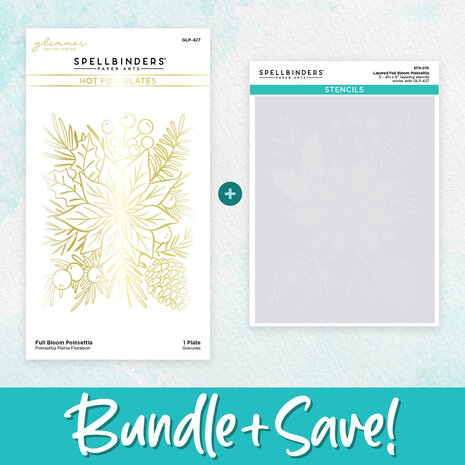 Spellbinders Full Bloom Poinsettia Die and Stencil Bundle (BD-0774) (OUTLET) Spellbinders Full Bloom Poinsettia Die and Stencil Bundle (BD-0774) (OUTLET)