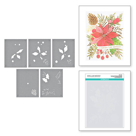 Spellbinders Full Bloom Poinsettia Die and Stencil Bundle (BD-0774) (OUTLET) Spellbinders Full Bloom Poinsettia Die and Stencil Bundle (BD-0774) (OUTLET)