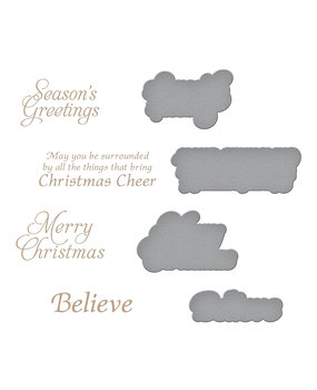 Spellbinders Snow Garden Sentiments Hot Foil Plate & Die Set (GLP-430) (OUTLET)