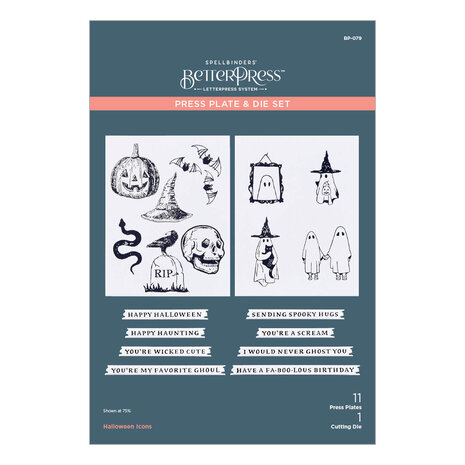 Spellbinders Halloween Icons Press Plate & Die Set (BP-079) (OUTLET)