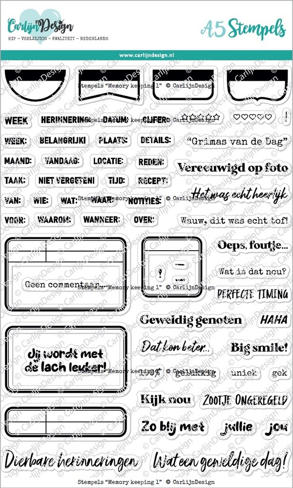 CarlijnDesign Clear Stamps A5 Memory Keeping 1 (CDST-0108) CarlijnDesign Clear Stamps A5 Memory Keeping 1 (CDST-0108)