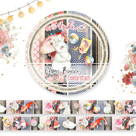Memory Place Moon Bunny 1 Washi Tape 15mm (MP-61248) (OUTLET) Memory Place Moon Bunny 1 Washi Tape 15mm (MP-61248) (OUTLET)