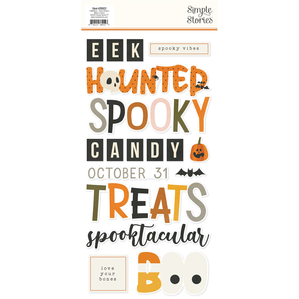 Simple Stories FaBOOlous Foam Stickers (20922) (DISCONTINUED)