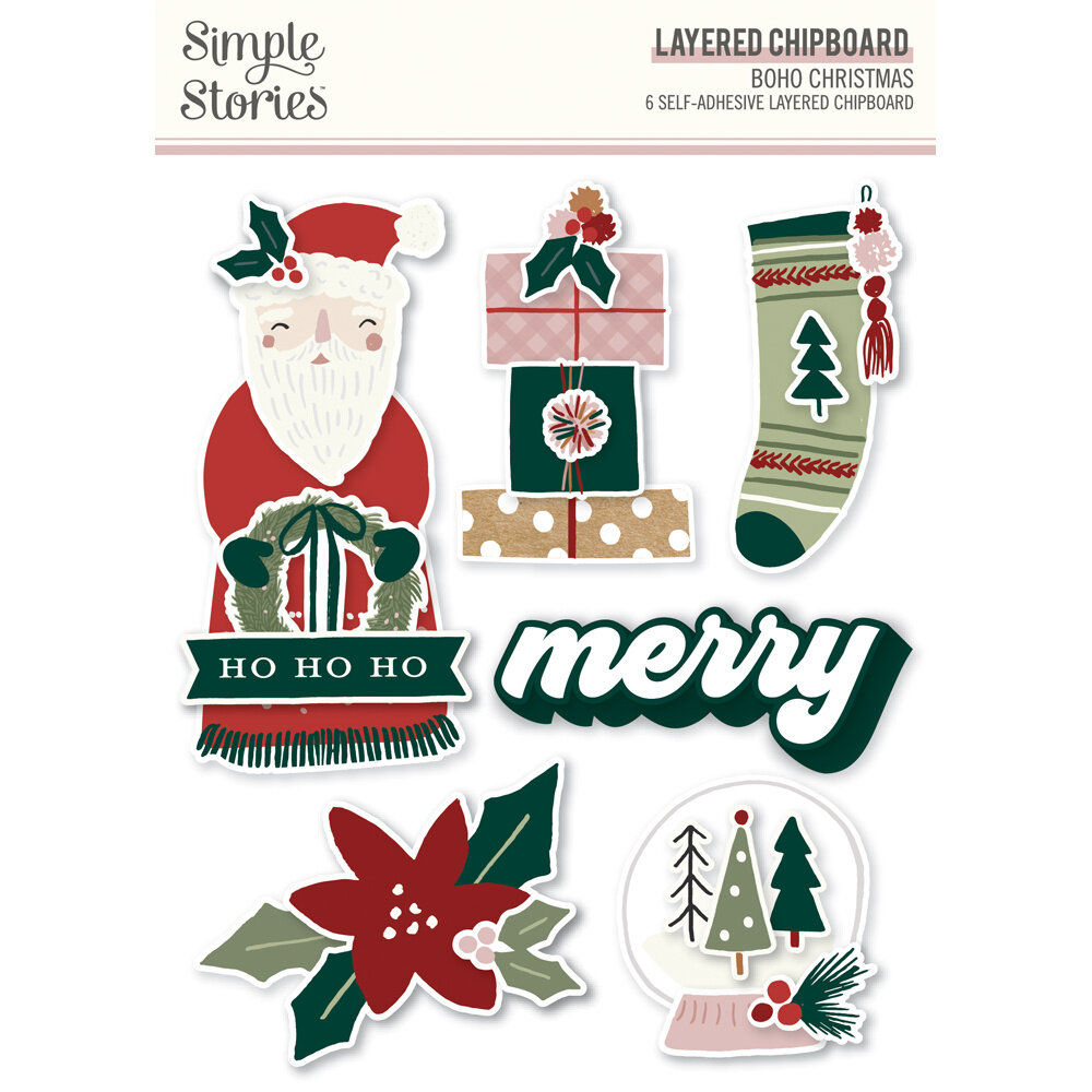 Simple Stories Boho Christmas Layered Chipboard (20625) (DISCONTINUED)