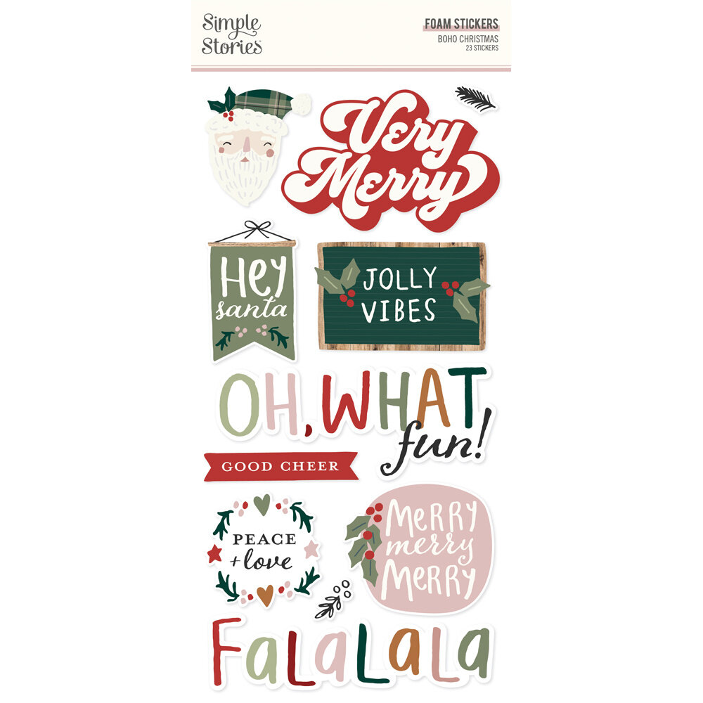 Simple Stories Boho Christmas Foam Stickers (20623) (DISCONTINUED)