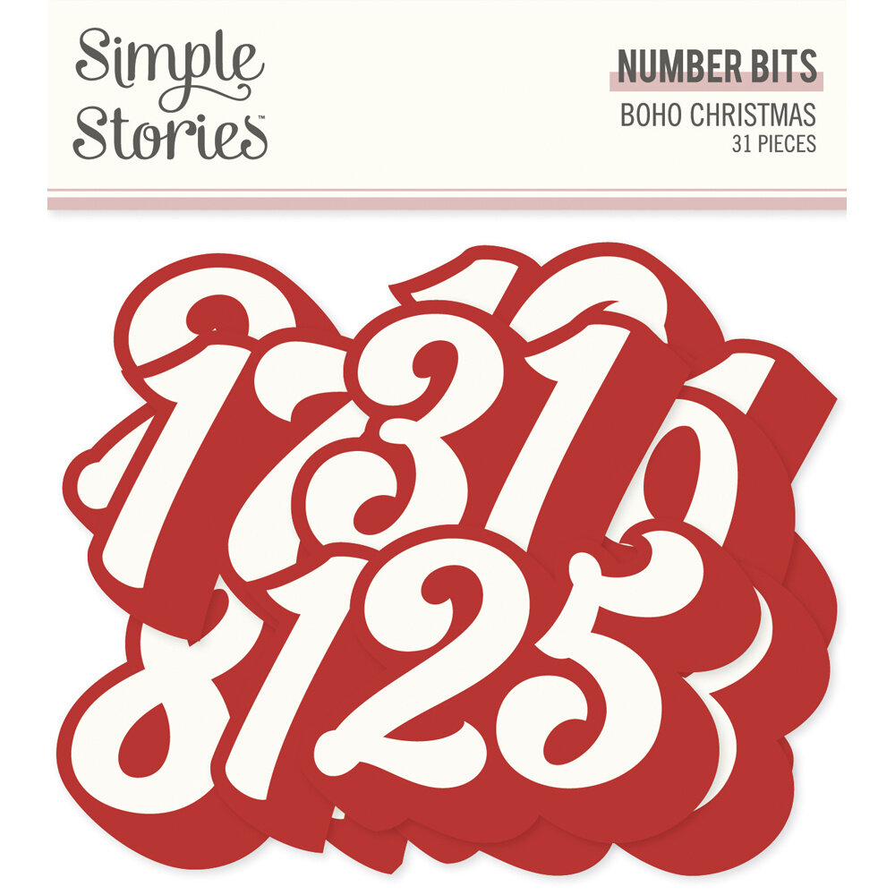 Simple Stories Boho Christmas Number Bits & Pieces (20620) (DISCONTINUED)