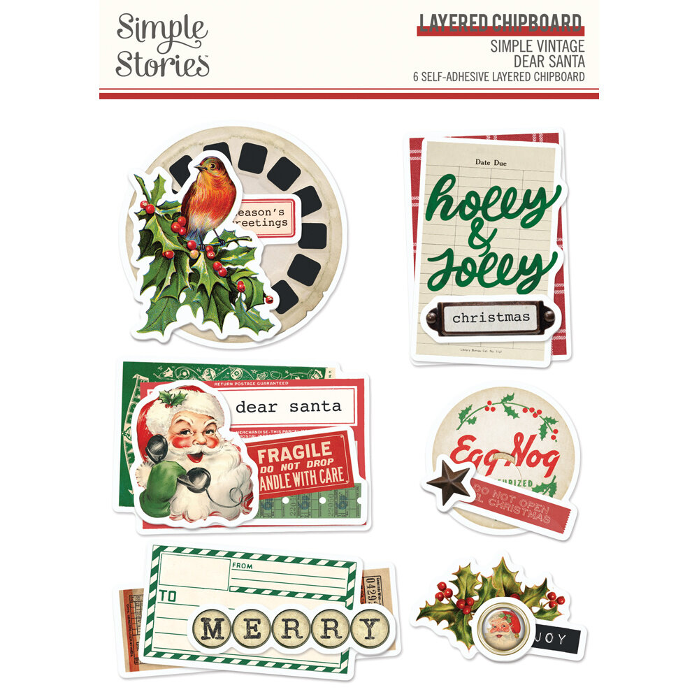 Simple Stories Simple Vintage Dear Santa Layered Chipboard (20830) (DISCONTINUED)
