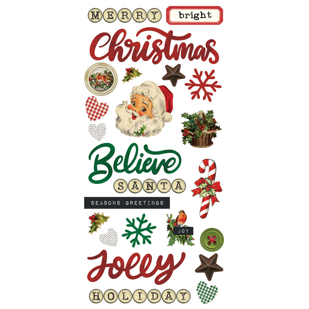 Simple Stories Simple Vintage Dear Santa Foam Stickers (20829) (DISCONTINUED)