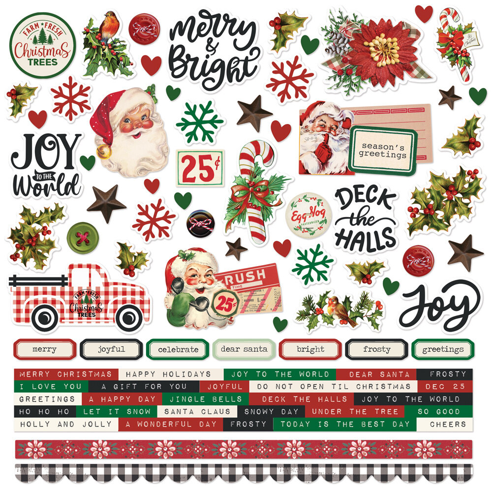 Simple Stories Simple Vintage Dear Santa Cardstock Stickers (20802) (DISCONTINUED)