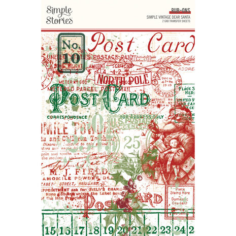 Simple Stories Simple Vintage Dear Santa Rub-ons (20823) (DISCONTINUED)