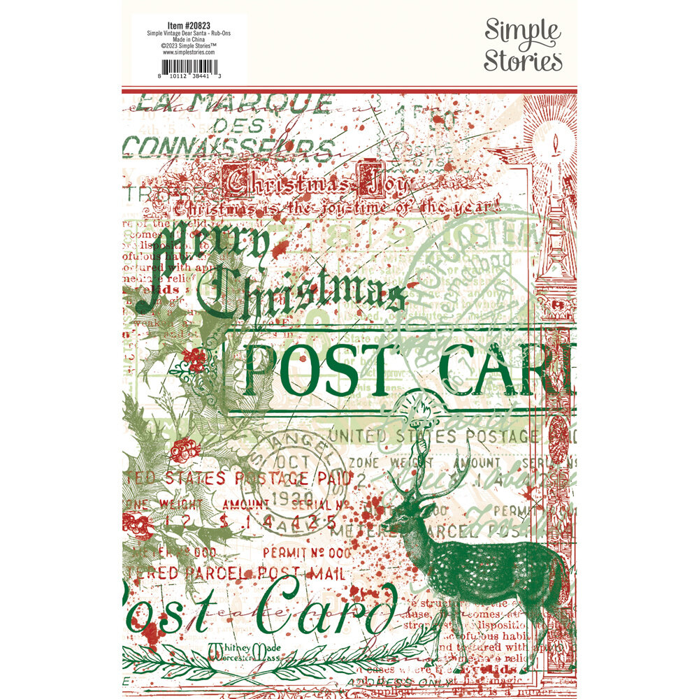Simple Stories Simple Vintage Dear Santa Rub-ons (20823) (DISCONTINUED)