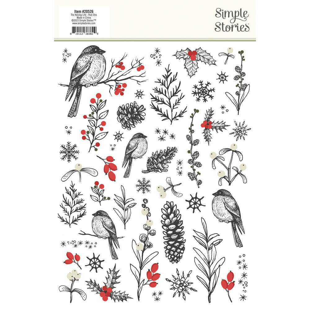 Simple Stories The Holiday Life Rub-ons (20526) (DISCONTINUED)
