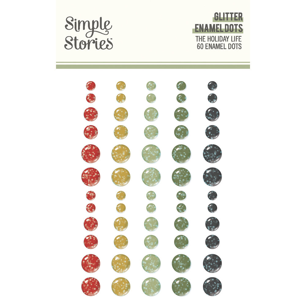 Simple Stories The Holiday Life Glitter Enamel Dots (20528) (DISCONTINUED)