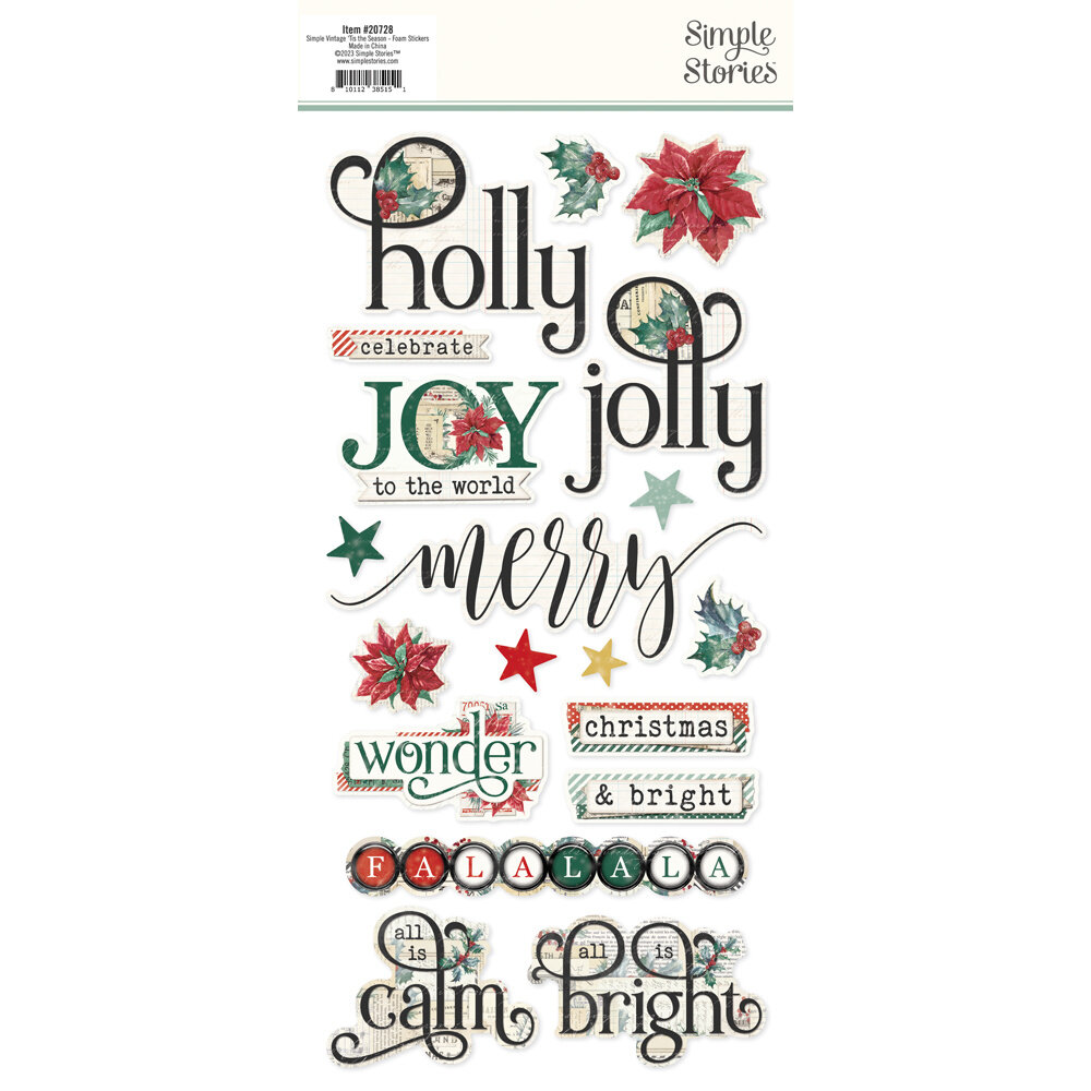 Simple Stories Simple Vintage 'Tis The Season Foam Stickers (20728) (DISCONTINUED)