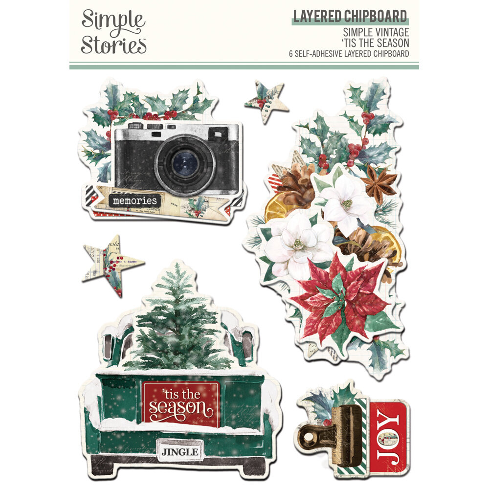 Simple Stories Simple Vintage 'Tis The Season Layered Chipboard (20730) (DISCONTINUED)