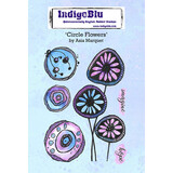 IndigoBlu Circle Flowers by Asia A6 Rubber Stamps (IND0757) (OUTLET)