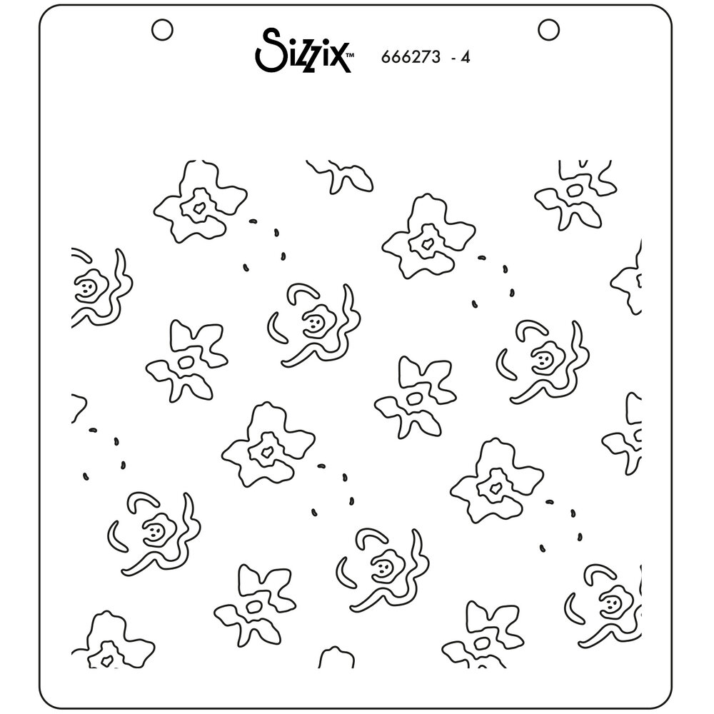 Sizzix Layered Stencils by Alexis Trimble Flower Patch (4pcs) (666273) (DISCONTINUED)