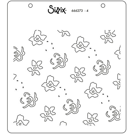 Sizzix Layered Stencils by Alexis Trimble Flower Patch (4pcs) (666273) (DISCONTINUED)